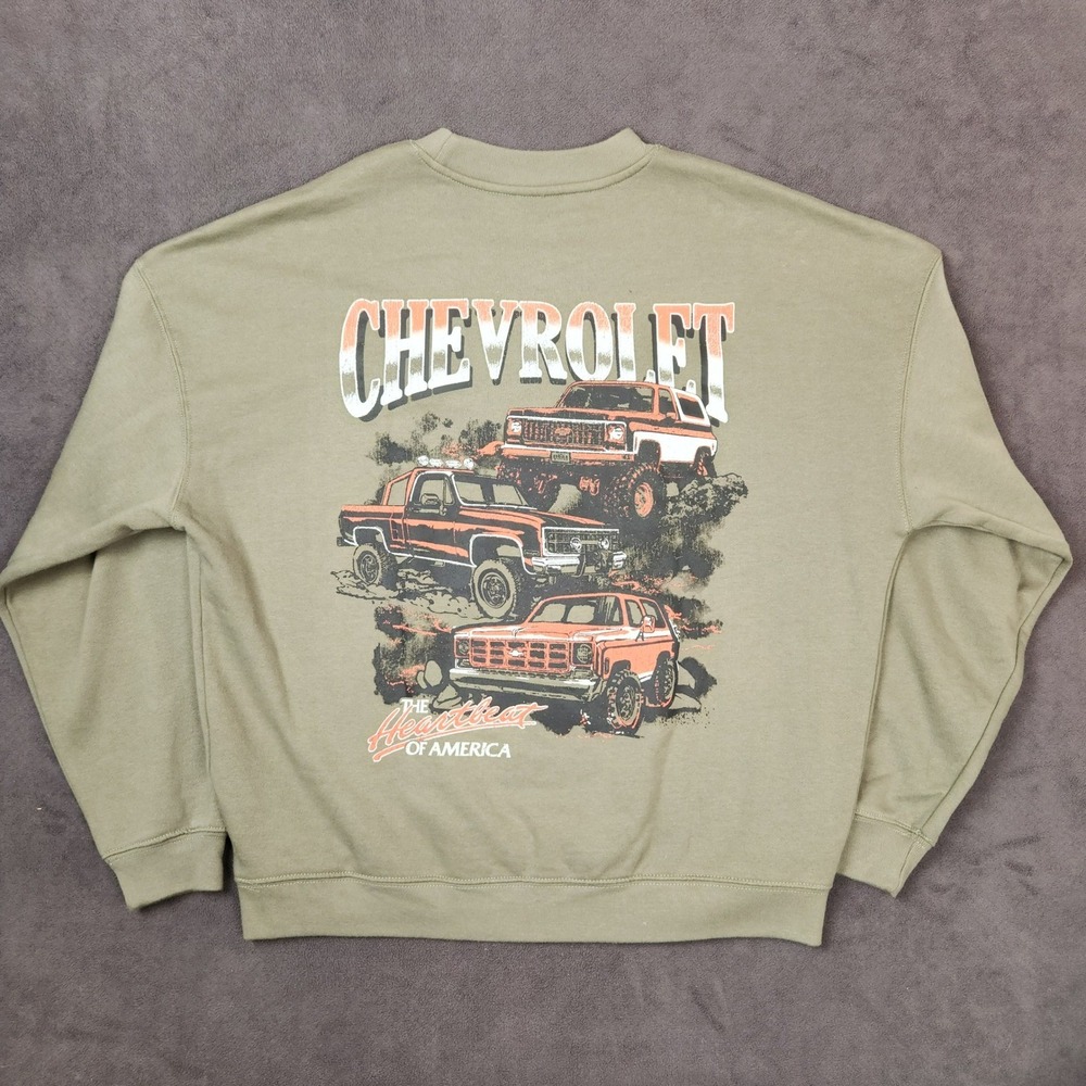 Chevrolet The Heartbeat of America‎ GM Graphic Sweatshirt Mens Medium Pullover